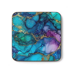 Dessous de verre en bois avec impression artistique, tapis de boisson de table en pierre décorative pour restaurants, utilisation de café, cadeaux d'entreprise, - Product Image 5