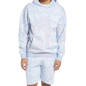 Vêtements de rue Vente en gros Ensemble sweat-shirt à capuche et short pour hommes Ensemble sweat-shirt à capuche et short pour hommes avec logo personnalisé - Product Image 1