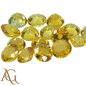 Saphir jaune naturel en gros, pierre ronde non montée, facettée, pierre précieuse pour la création de bijoux, 1 mm à 6 mm, certifiée - Product Image 3