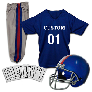 Kits d'uniformes de Football américain 2022 avec maillot, pantalon et casque personnalisés pour jeunes - Product Image 1
