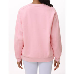 Poids lourd pur coton Double face santé tissu à manches longues col rond sweat femme impression personnalisée sweats à capuche pour femmes - Product Image 5