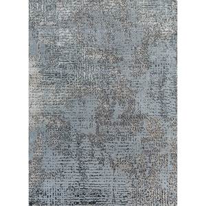 Tapis rectangulaire Uvenuti bleu en laine nouée à la main et soie de bambou, motif abstrait, pour salon et chambre à coucher /cs-01 - Product Image 1