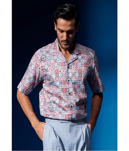 Stylish Comfortable Men's <b>Half</b> <b>Sleeve</b> <b>Shirt</b> Turn-down Collar Premium 100% Cotton Breathable Eco-Friendly Quick Dry Print Fabric - Product Image 1