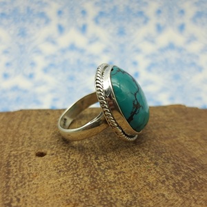 Authentic Firoza Beautifully <b>Crafted</b> 925 Sterling Silver Solid Artisan <b>Crafted</b> <b>Ring</b> Natural Turquoise Bohemian Women <b>Ring</b> - Product Image 3