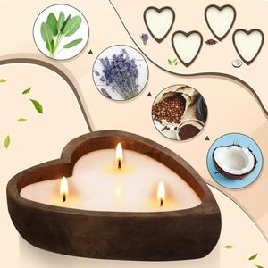 ชามใส่เทียนแบบตั้งโต๊ะทำด้วยมือทำจากไม้ขัดเงาแบบโบราณ - Product Image 1