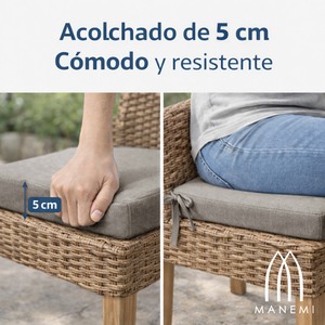 Cuscino per Sedia da Esterno Idrorepellente 45x45x5 cm con Cinghie di Fissaggio, Facile da Pulire e Fodera Rimovibile con Cerniera - Product Image 4