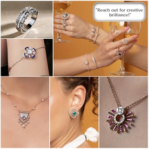 Bagues en diamant de laboratoire Elegance en or rose Bijoux éthiques élégants avec pierre de lys disponibles en options d'or 10K 14K 18K - Product Image 5