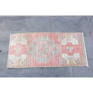 Tapis turc, 1,4 x 2,9 pieds, tapis oriental rouge en laine - Product Image 4