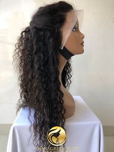 Gran oferta 100% Raw sin procesar templo indio 24 "Natural rizado Frontal HD encaje Peluca de cabello humano 180% densidad completa a precios al por mayor - Product Image 6