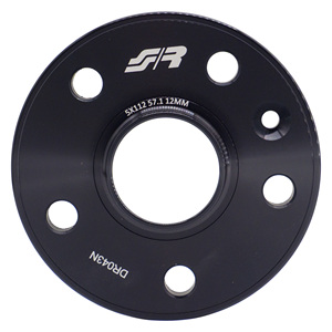 2 espaciadores de aluminio negros de 12 mm 5x112 con buje 57.1 - Product Image 2
