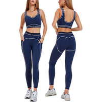 Conjuntos de Yoga Reversibles y Transpirables para Mujer, 2 Piezas, Top Deportivo de Spandex/Nylon y Leggings Ligeros con Elasticidad en Cuatro Direcciones y Secado Rápido