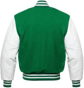 เสื้อแจ็กเก็ตขนสัตว์ผสมแขนเสื้อทำโลโก้ได้ตามต้องการแบบ2026มีให้เลือกทุกขนาดผู้ผลิต OEM ราคาดี - Product Image 2