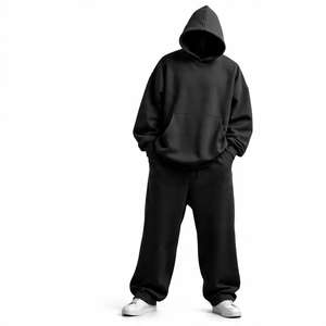 Conjunto Deportivo de Invierno para Hombre 2025, Logotipo Personalizado, Felpa Gruesa de Algodón, Pantalones Deportivos Acampanados para Gimnasio, Entrenamiento, Trotar, Conjunto de 2 Piezas - Product Image 5