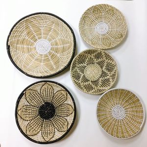 Ensemble Fait à la Main Rond jonc de Mer Tenture Murale Décoratif/Tissé à la Main Art Décor Boho-Artisanat Produit du Vietnam - Product Image 5