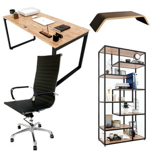 4-Piece Premium Office Suite with Bookshelf PLV005 - Product Image 1
