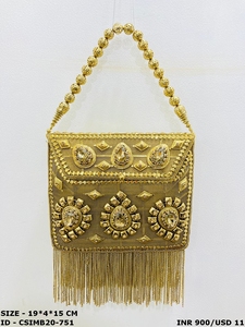 Handcrafted <b>Crystal</b> Stone & Metal Clutch Luxuriously Designed for Stylish Women at Elegant & Prestigious Gatherings - Product Image 2