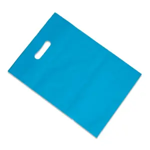 Hot Selling Non-Woven Fabric D Cut Solid Sky Blue Color Disposable Carry Bag For Shopping Uses Bag Manufacture in India