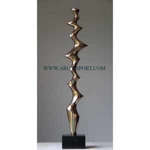 Bague ronde en métal robuste Sculpture plaquée or de haute qualité Multi feuilles Designer Home Decor Accents Sculptures pour Offre Spéciale - Product Image 6