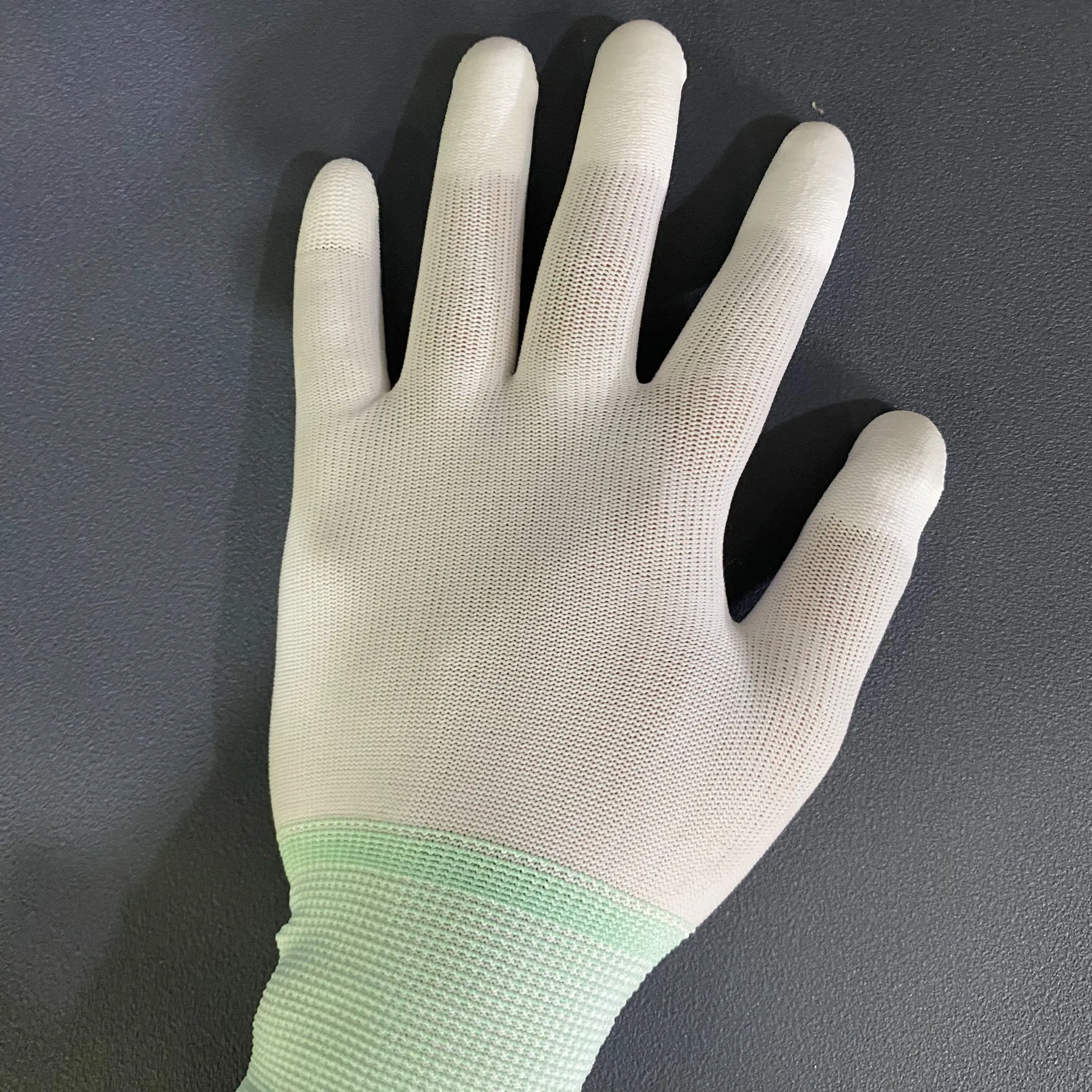 Finger Coated Nylon Polyester Fiber PU Fingertips Gloves Used For Electronic And Semiconductor Labor Hand Protection Tools