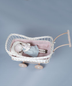 รถเข็นเด็กหวายธรรมชาติ100% ตุ๊กตาขนาดเล็กของเล่นสำหรับเด็กเล็ก - Product Image 2