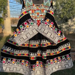 Robe de mariage afghane traditionnelle de qualité supérieure Service OEM Ensembles robe afghane vintage 2 pièces robe longue et pantalon - Product Image 3