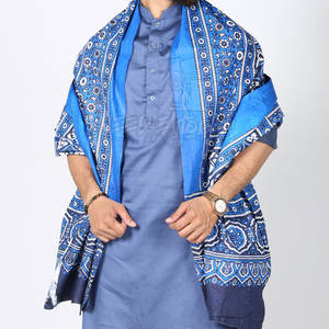 Bufanda Ajrak bordada a mano tradicional, tela de algodón suave, hermosa bufanda Ajrak para ropa de adulto - Product Image 1