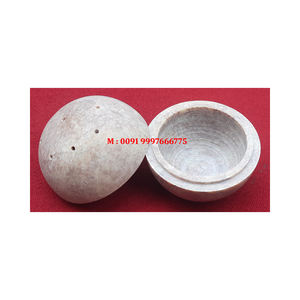 Quemador de Incienso Bakhoor Tallado a Mano en Piedra de Savia Natural, Forma Redonda, Color Natural con Superficie Brillante, Utilizado para Regalos de Boda - Product Image 1