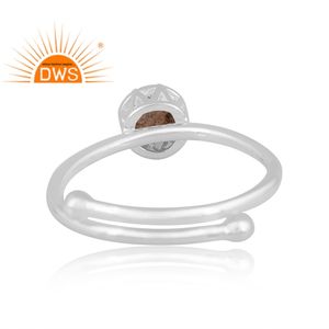 แหวนพลอยลาบราดอไรต์ธรรมชาติทำจากเงินสเตอร์ลิงแบบเรียงซ้อนได้เครื่องประดับตามต้องการสำหรับผู้หญิงของขวัญสำหรับผู้หญิง - Product Image 4