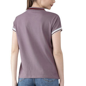 Vente en gros T-shirts décontractés tricotés unis et respirants à manches courtes personnalisés pour femmes et chemises Approvisionnement en gros - Product Image 4