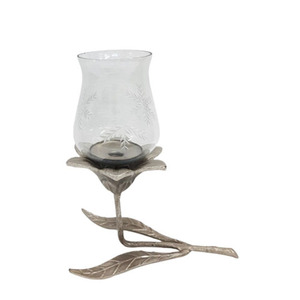 Soporte de pilar de vela de aluminio y vidrio decorativo de Navidad, tarro de vela de Color plateado para Festival y decoración del hogar - Product Image 5