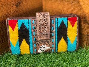 Nouveau Style occidental aztèque en cuir usiné pochette véritable fait à la main Vintage marron outillage Unique jeu de cartes Design portefeuille en cuir - Product Image 2