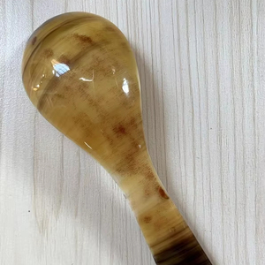 Elegant Sophisticated Biodegradable Compostable Cow Horn <b>Spoons</b> Disposable Cutlery Set for Party Dessert Coffee <b>Ice</b> <b>Cream</b> - Product Image 1