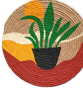 Handmade Jute Printed <b>Placemat</b> Customized <b>Coaster</b> Hanging Wall Art Outdoor Wedding - Product Image 4