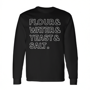 Harina, Agua, Levadura, Sal, Lista de ingredientes para masa de pizza casera, Camiseta de manga larga, Unisex, Cuello redondo, Adulto - Product Image 2