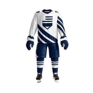 Conjuntos de camisetas de hockey transpirables para hombres, logotipo de nombre de equipo de sublimación, uniforme de hockey sobre hielo largo de alta calidad para hombres, totalmente personalizado - Product Image 2