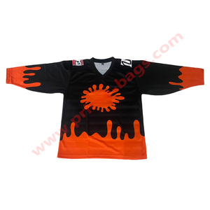 ชุดกีฬาสำหรับผู้ใหญ่ผ้าโพลีเอสเตอร์ใส่ได้ทั้งชายและหญิงผ้าเจอร์100% ฮ็อกกี้น้ำแข็งออกแบบได้ตามต้องการ - Product Image 6