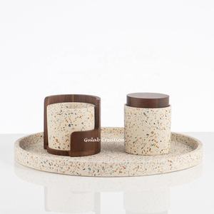 Gray Terrazzo Bakhoor <b>Burner</b> Set Modern Resin <b>Incense</b> <b>Holder</b> with Tray for Arabic Home Fragrance and Ramadan Gifting - Product Image 5