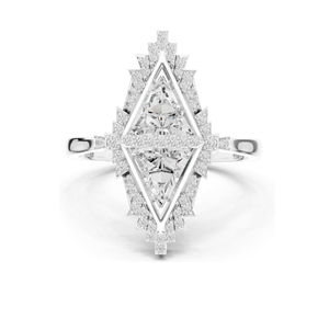 Exquisito Anillo Art Deco con Diamante de Laboratorio de 1.38 CT, Claridad VVS-VS EF, Oro de 18KT, 14KT, 10KT y Plata 925, Oro Rosa, Amarillo y Blanco - Product Image 1