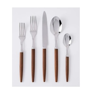 Juego de cubiertos de decoración del hogar de diseño vintage, cuchara, tenedor, cuchillo, juego de cubiertos de acero inoxidable y madera de primera calidad - Product Image 5