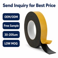 Pita Perekat PET Hitam Dua Sisi dengan Lapisan Kertas Kuning Perekat Akrilik 30-205um untuk Modul Backlight FPC OLED Kustom OEM