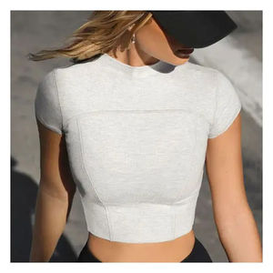 Camiseta sin mangas deportiva para mujer, venta al por mayor, camiseta sin mangas transpirable para mujer, Top corto de tela de algodón, talla de EE. UU., camiseta sin mangas para mujer, logotipo personalizado OEM ODM - Product Image 1