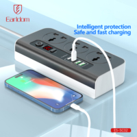 Earldom 2500W ab İngiltere abd 3 çıkış + 2 USB şarj limanlar 2 usb-c güç şeridi soket masaüstü şarj cihazı 2m uzatma kablosu ile
