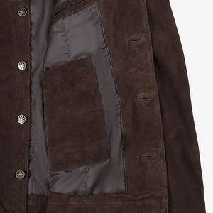 Customize <b>Men's</b> High Quality Goatskin Genuine Leather <b>Suede</b> Breathable Casual Winter Shirt <b>Jacket</b> with Customized Sizes - Product Image 4