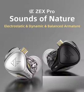 Monitor de auriculares híbrido KZ <span class=keywords><strong>ZEX</strong></span> Pro para música y deportes, auriculares HIFI con cable con controladores equilibrados para audiófilos - Product Image 6
