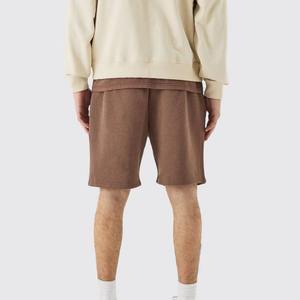 Custom Drawstring Acid Wash French Terry Cotton Fleece <b>Jogger</b> Sports <b>Shorts</b> for Men Blank Sweat <b>Short</b> Raw Edges Vintage Solid - Product Image 5