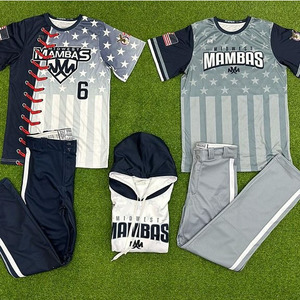 Vente de gros Maillot de baseball cousu Uniforme américain de baseball softball pour hommes - Product Image 4