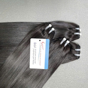PRODUCTO MÁS VENDIDO Extensiones de Cabello Humano con Trama a Máquina de 20 Pulgadas, Color Negro Natural Liso, Súper Calidad - Product Image 2