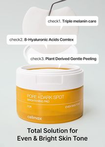 Celimax PORE+DARK SPOT BRIGHTENING PAD 40 almohadillas, almohadillas de tónico coreanas para el cuidado de la piel, almohadillas de tónico para manchas oscuras - Product Image 5