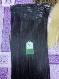 Clip-ins extensión de cabello humano 100% Natural virgen, doble estiramiento de Vietnam, venta al por mayor - Product Image 6
