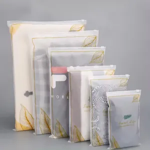 Tùy Chỉnh Giá Rẻ CPE T Áo Sơ Mi Zip Khóa Túi Quần Áo Với Xử Lý In Ziplock Quần Áo Túi Frosted Matte Dây Kéo Túi Với Logo